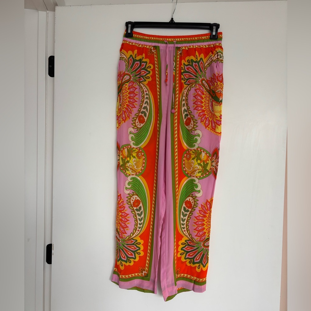 Farm Rio Vibrant Floral Straight-Leg Pants